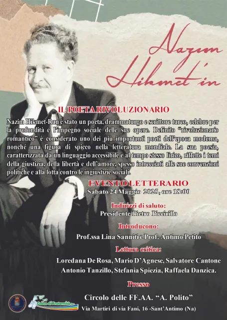 Goccia S. Antimo: Incontro letterario sul poeta Nazim Hikmet-Ran, immagine 1